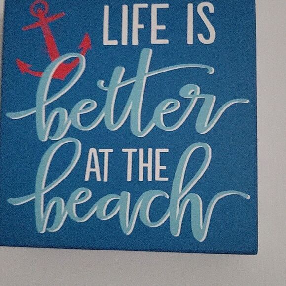 Blue Beach Themed Wall Art - Picture 1 of 3